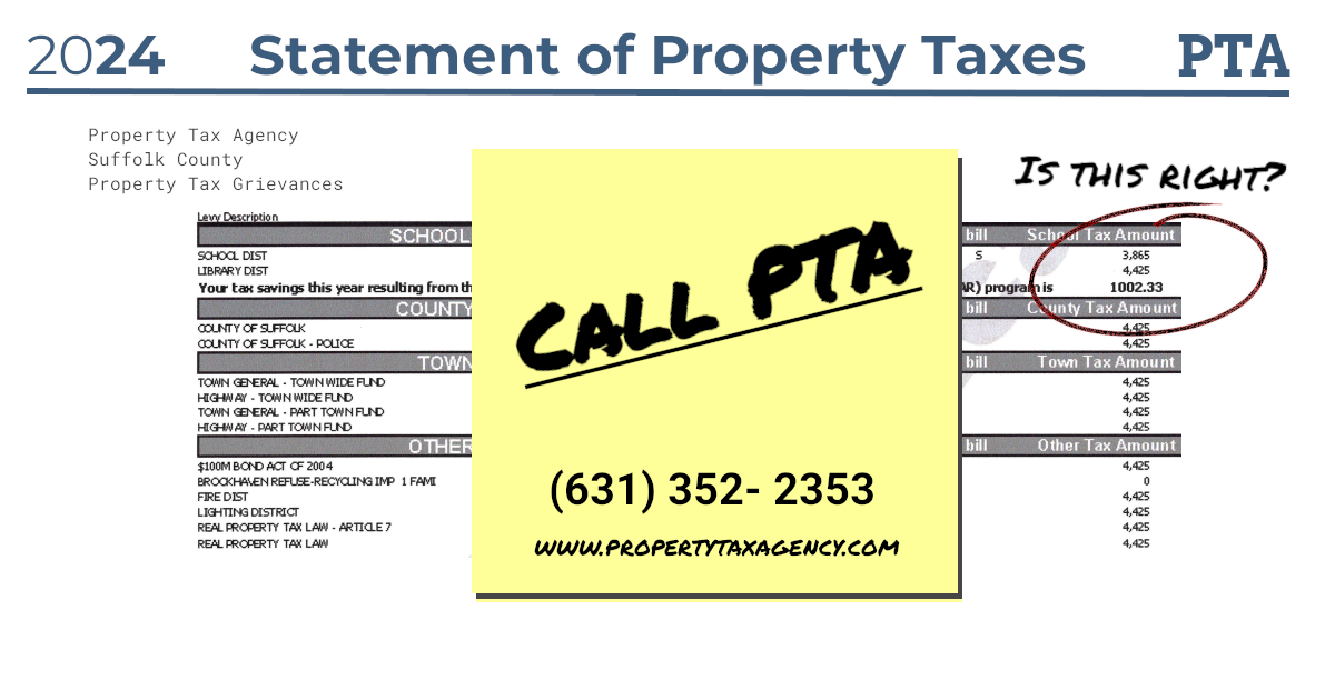 Statistical facts about Property Tax Assessments in Suffolk County
